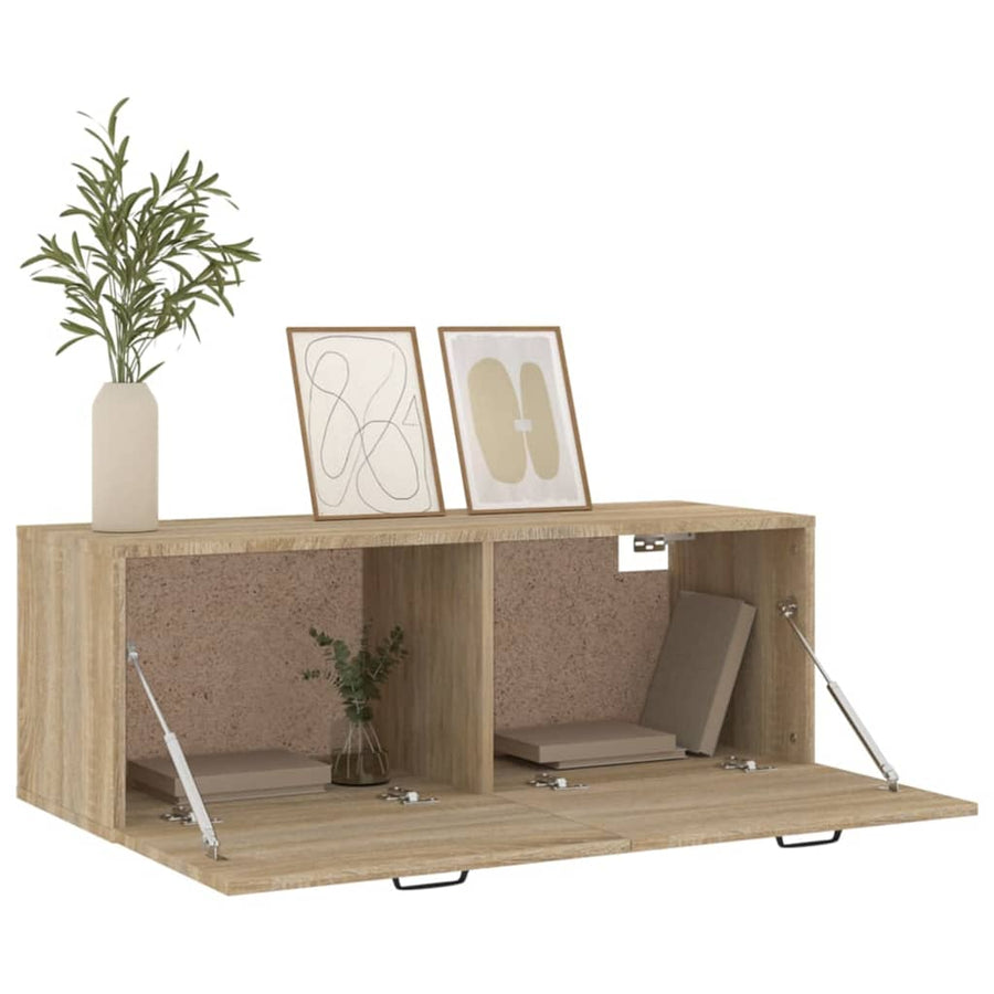 Wandkast 100X36,5X35 Cm Bewerkt Hout Kleurig Sonoma eiken