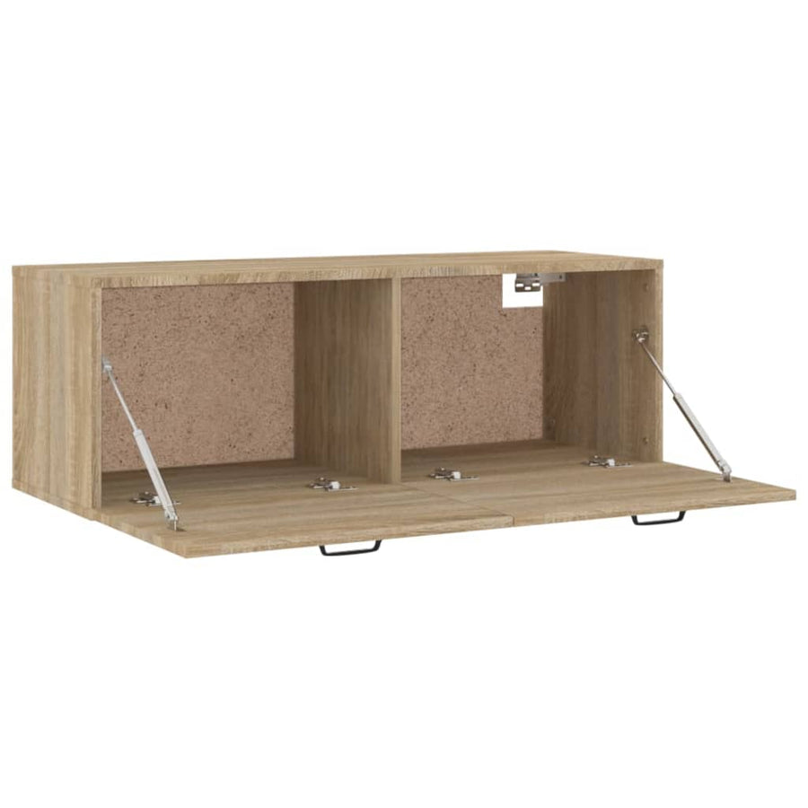 Wandkast 100X36,5X35 Cm Bewerkt Hout Kleurig Sonoma eiken