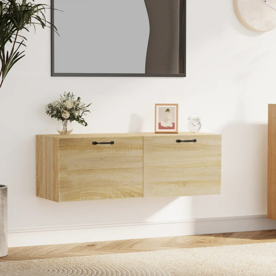 Wandkast 100X36,5X35 Cm Bewerkt Hout Kleurig Sonoma eiken