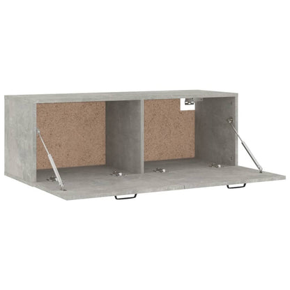 Wandkast 100X36,5X35 Cm Bewerkt Hout Betongrijs