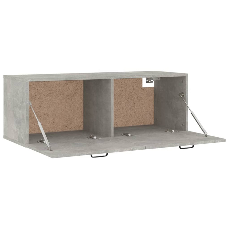 Wandkast 100X36,5X35 Cm Bewerkt Hout Betongrijs