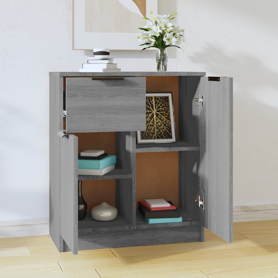 Dressoir 60x30x70 cm bewerkt hout grijs sonoma eiken