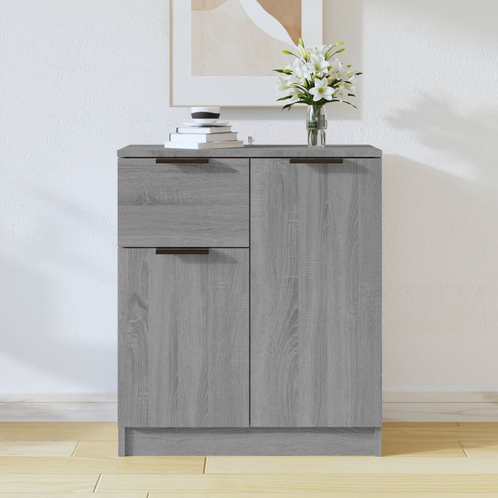Dressoir 60x30x70 cm bewerkt hout grijs sonoma eiken
