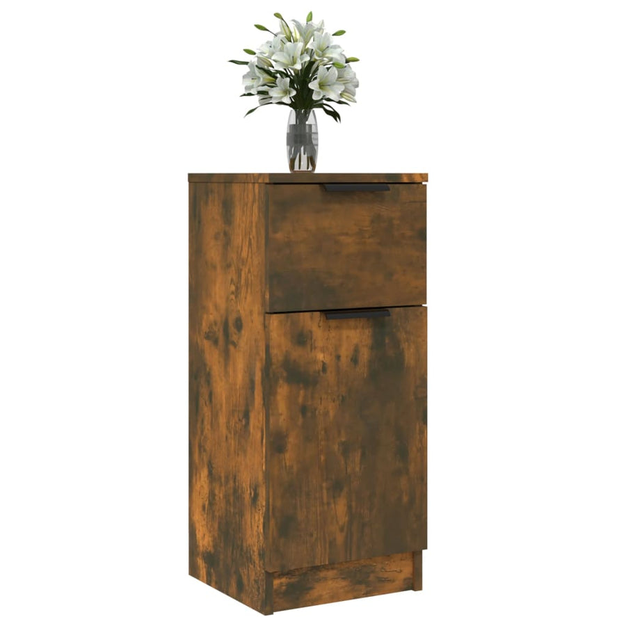 Dressoir 30X30X70 Cm Bewerkt Hout Kleurig 1 Gerookt eiken
