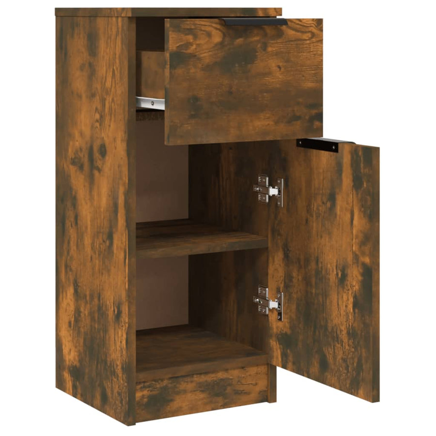 Dressoir 30X30X70 Cm Bewerkt Hout Kleurig 1 Gerookt eiken