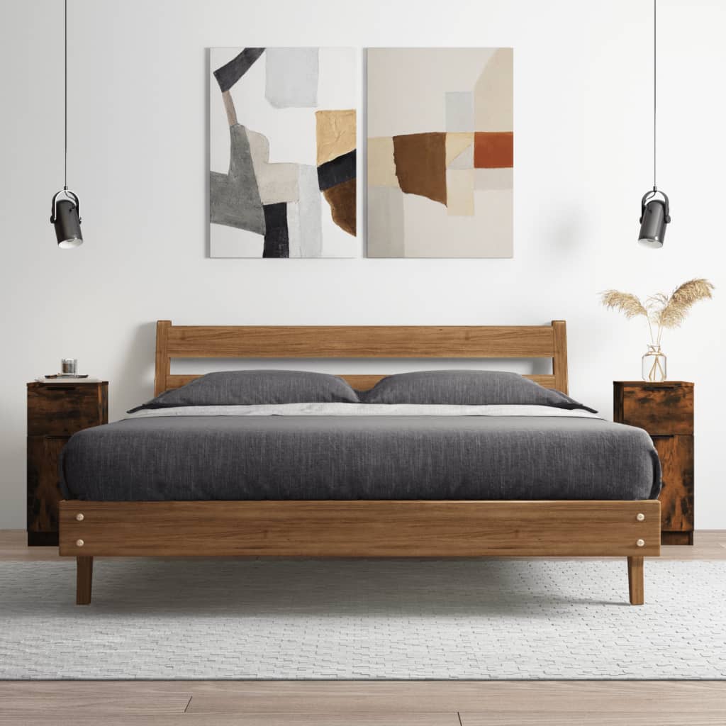 Dressoirs 30X30X70 Cm Bewerkt Hout Kleurig 2 Gerookt eiken