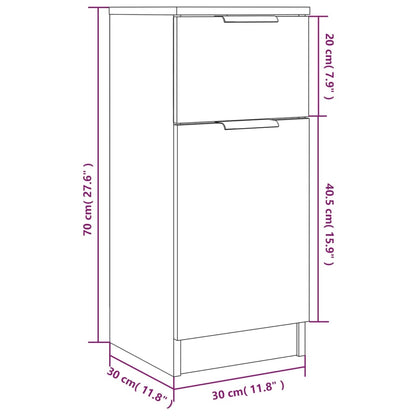 Dressoirs 30X30X70 Cm Bewerkt Hout Kleurig 2 Gerookt eiken