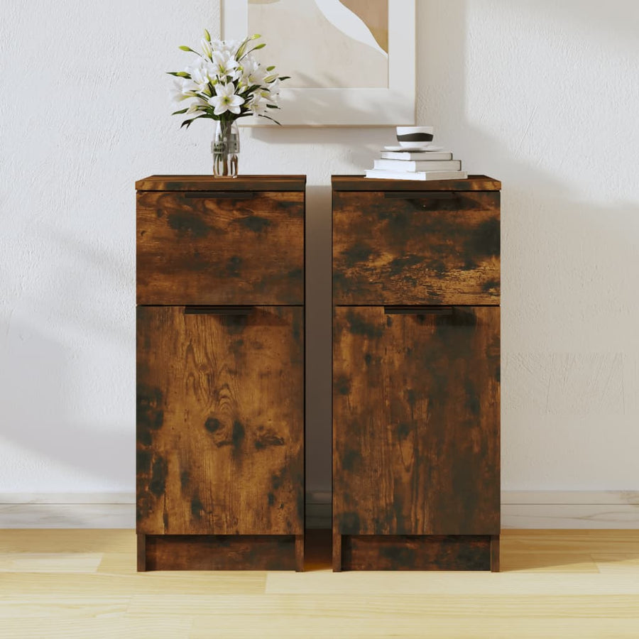 Dressoirs 30X30X70 Cm Bewerkt Hout Kleurig 2 Gerookt eiken