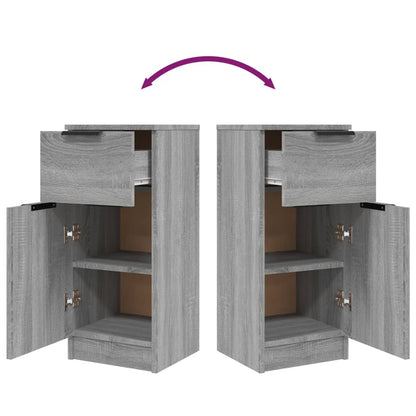 Dressoir 30X30X70 Cm Bewerkt Hout Eikenkleurig 1 Grijs sonoma