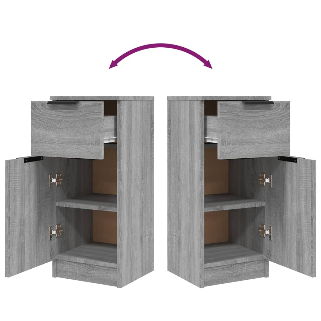 Dressoirs 30X30X70 Cm Bewerkt Hout Eikenkleur 2 Grijs sonoma
