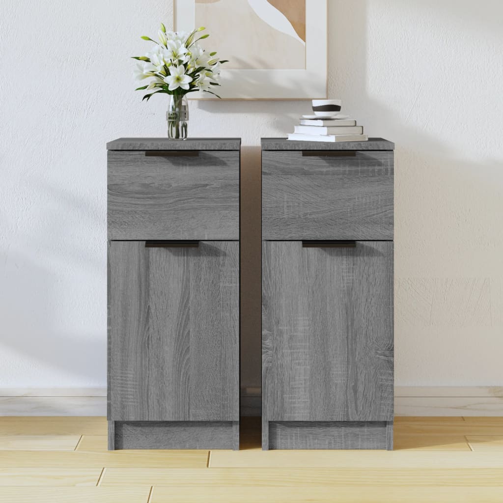 Dressoirs 30X30X70 Cm Bewerkt Hout Eikenkleur 2 Grijs sonoma