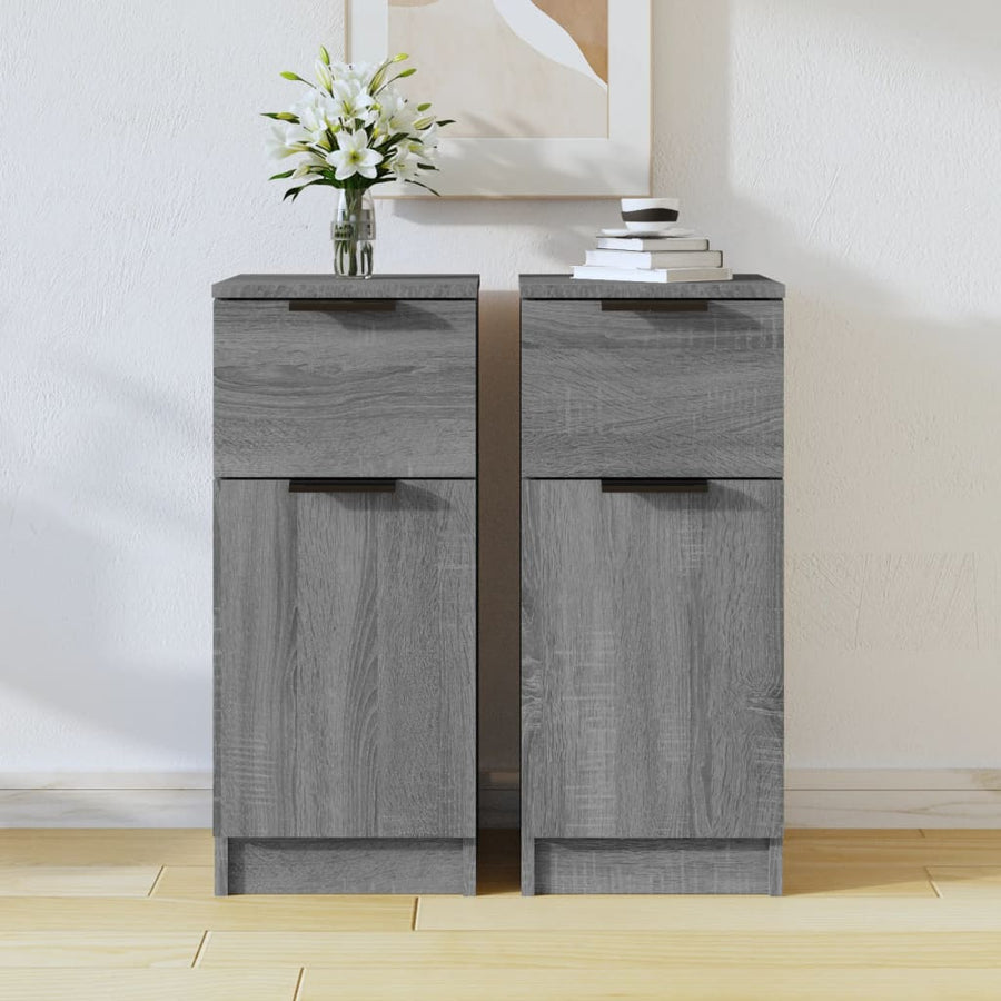 Dressoirs 30X30X70 Cm Bewerkt Hout Eikenkleur 2 Grijs sonoma