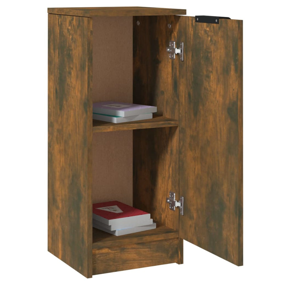 Dressoir 30X30X70 Cm Bewerkt Hout Gerookt Eikenkleurig