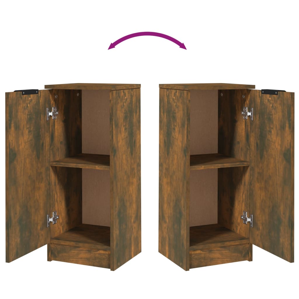 Dressoir 30X30X70 Cm Bewerkt Hout Gerookt Eikenkleurig