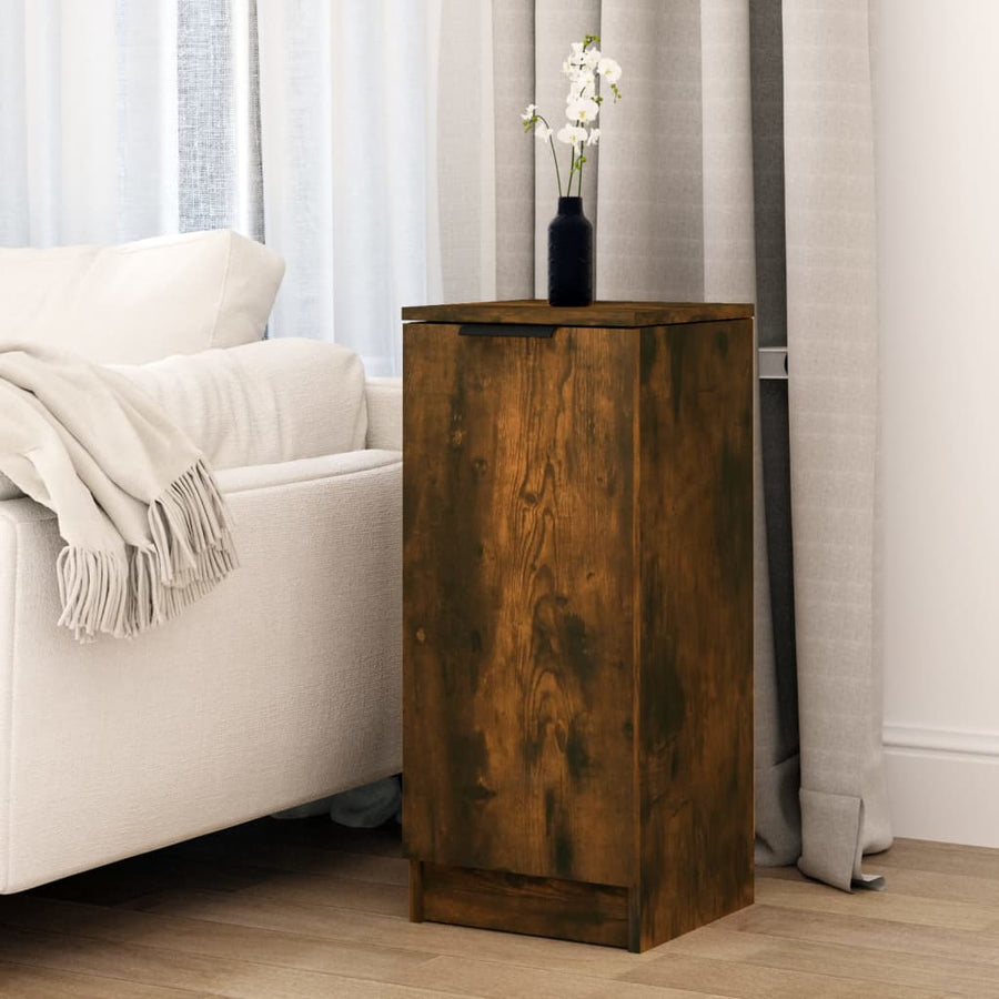 Dressoir 30X30X70 Cm Bewerkt Hout Gerookt Eikenkleurig
