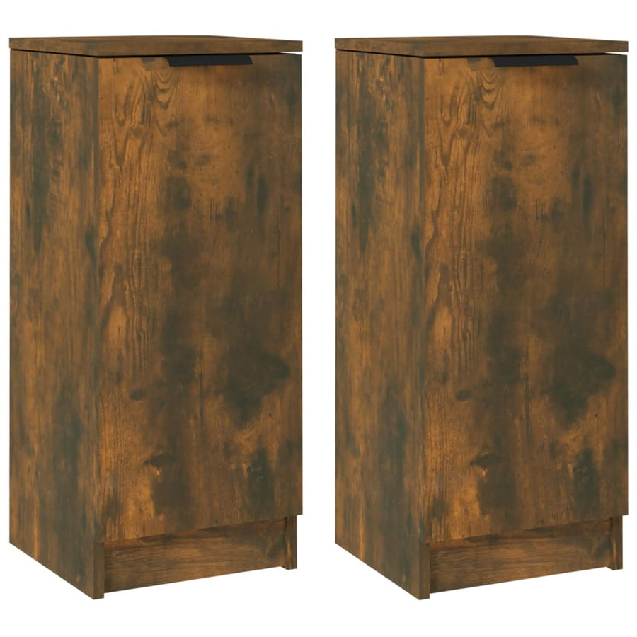 Dressoirs 2 St 30X30X70 Cm Bewerkt Hout Gerookt Eikenkleurig