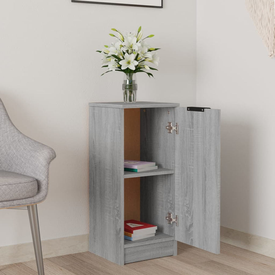 Dressoir 30X30X70 Cm Bewerkt Hout Eikenkleurig 1 Grijs sonoma