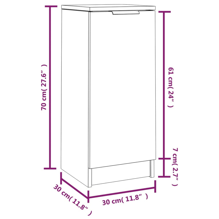 Dressoir 30X30X70 Cm Bewerkt Hout Eikenkleurig 1 Grijs sonoma