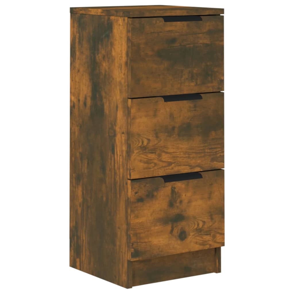Dressoir 30X30X70 Cm Bewerkt Hout Gerookt Eikenkleurig