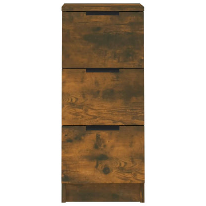 Dressoir 30X30X70 Cm Bewerkt Hout Gerookt Eikenkleurig