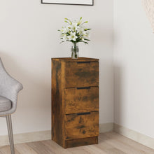 Dressoir 30X30X70 Cm Bewerkt Hout Gerookt Eikenkleurig