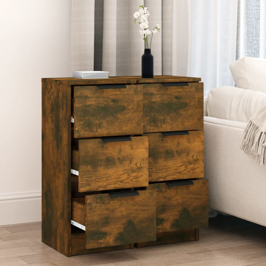 Dressoirs 30X30X70 Cm Bewerkt Hout Kleurig 2 Gerookt eiken