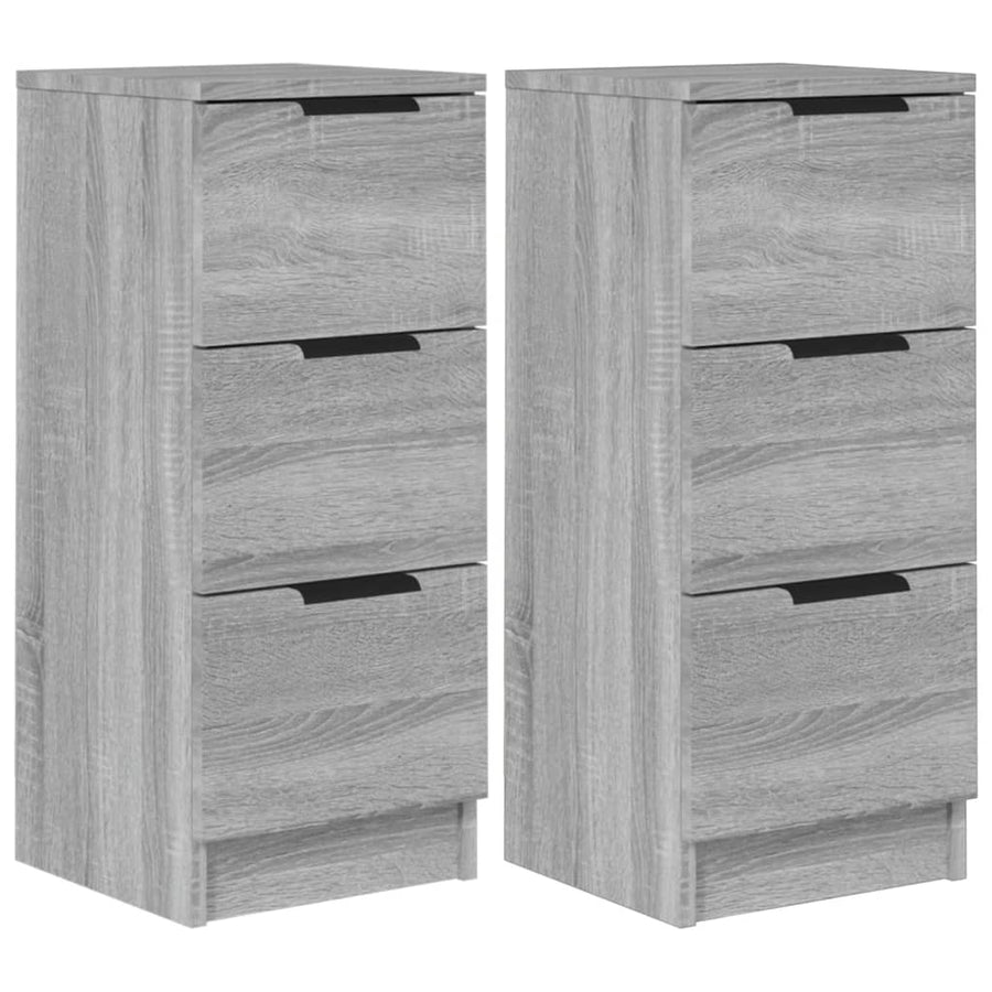 Dressoirs 2 St 30X30X70 Cm Bewerkt Hout Grijs Sonoma Eikenkleur