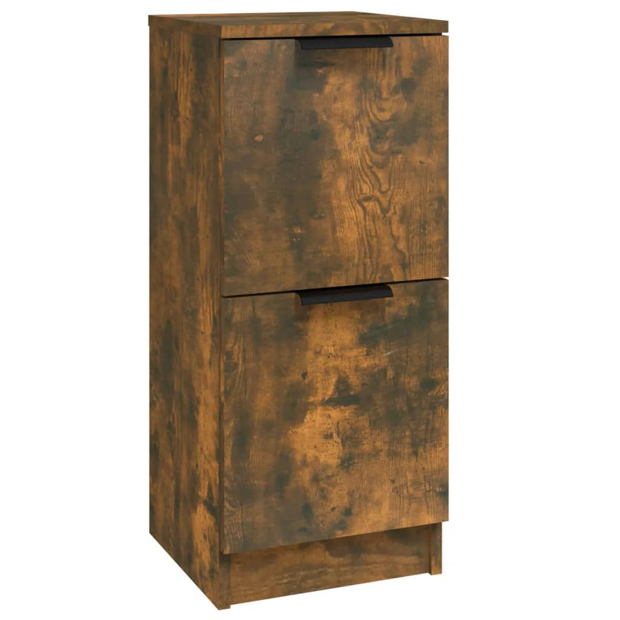Dressoir 30X30X70 Cm Bewerkt Hout Gerookt Eikenkleurig