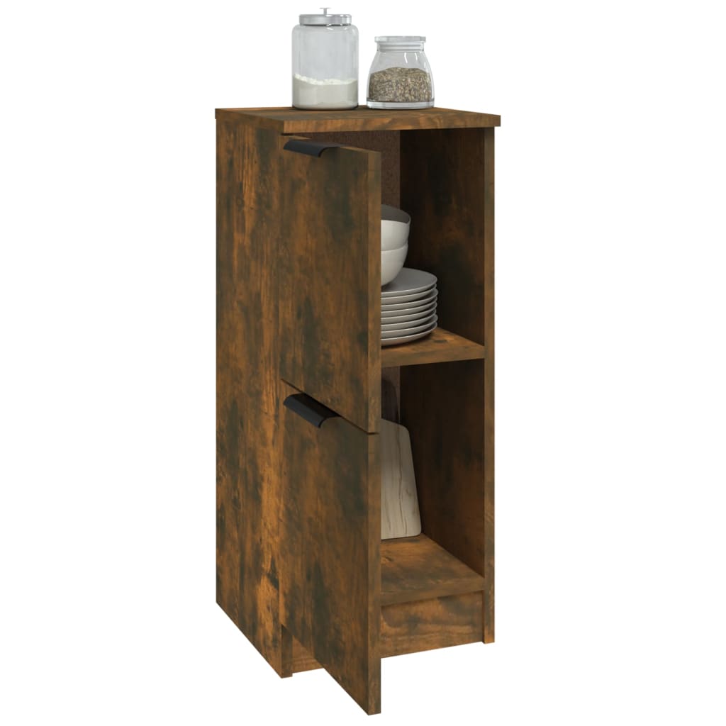 Dressoir 30X30X70 Cm Bewerkt Hout Gerookt Eikenkleurig