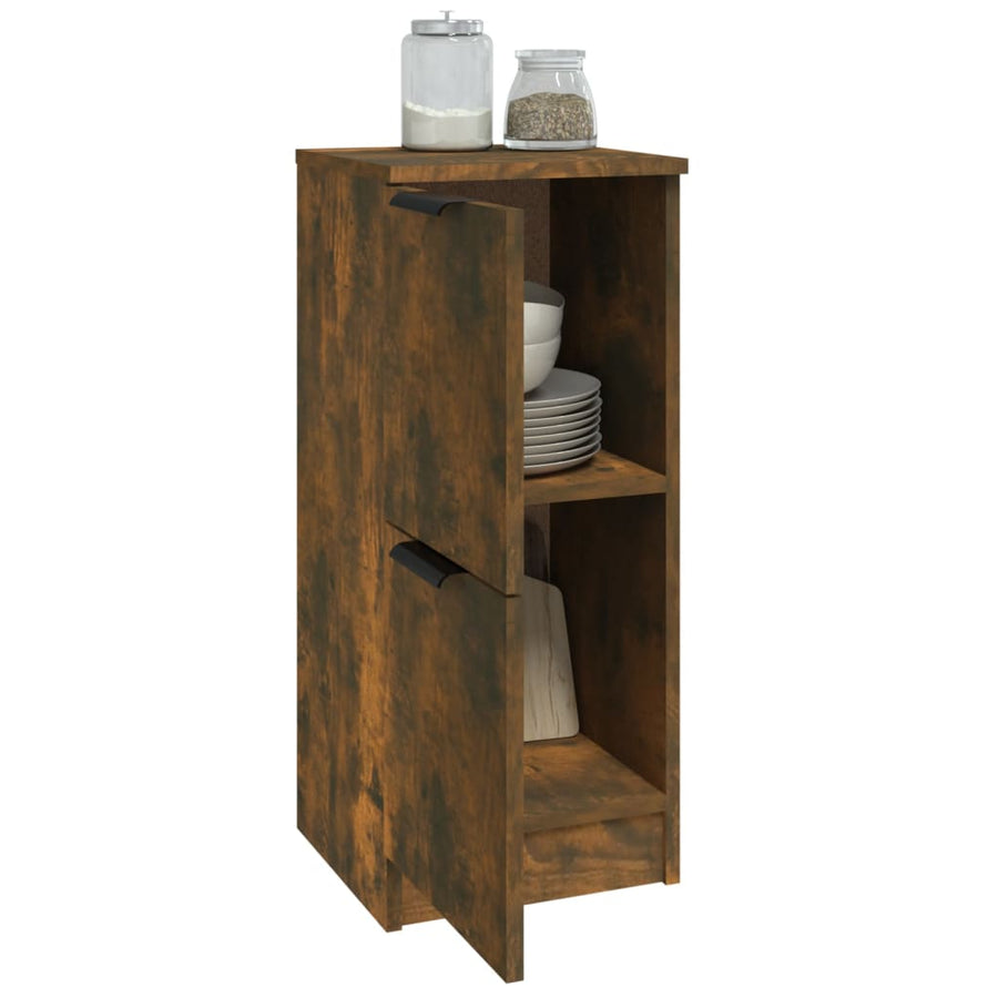Dressoir 30X30X70 Cm Bewerkt Hout Gerookt Eikenkleurig