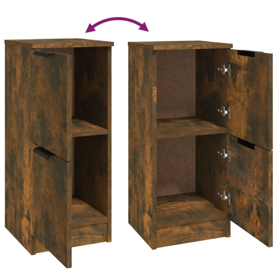 Dressoir 30X30X70 Cm Bewerkt Hout Gerookt Eikenkleurig