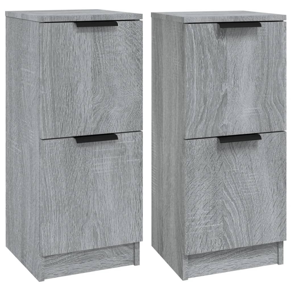 Dressoirs 2 St 30X30X70 Cm Bewerkt Hout Grijs Sonoma Eikenkleur