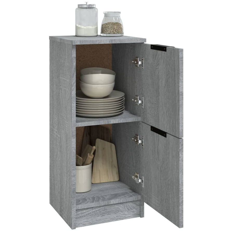 Dressoirs 2 St 30X30X70 Cm Bewerkt Hout Grijs Sonoma Eikenkleur