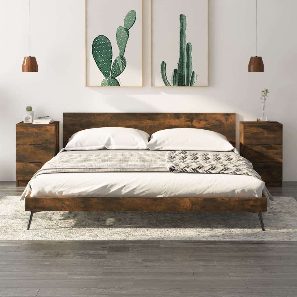 Nachtkastjes 2 St 40X36X65 Cm Gerookt Eikenkleurig