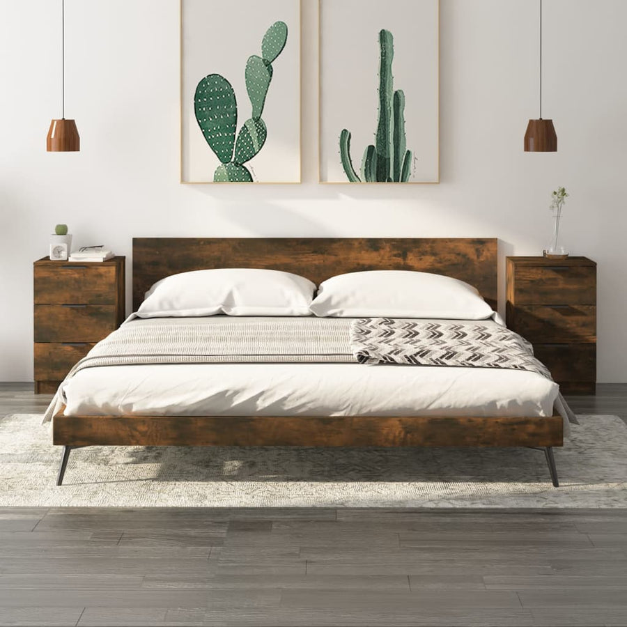 Nachtkastjes 2 St 40X36X65 Cm Gerookt Eikenkleurig