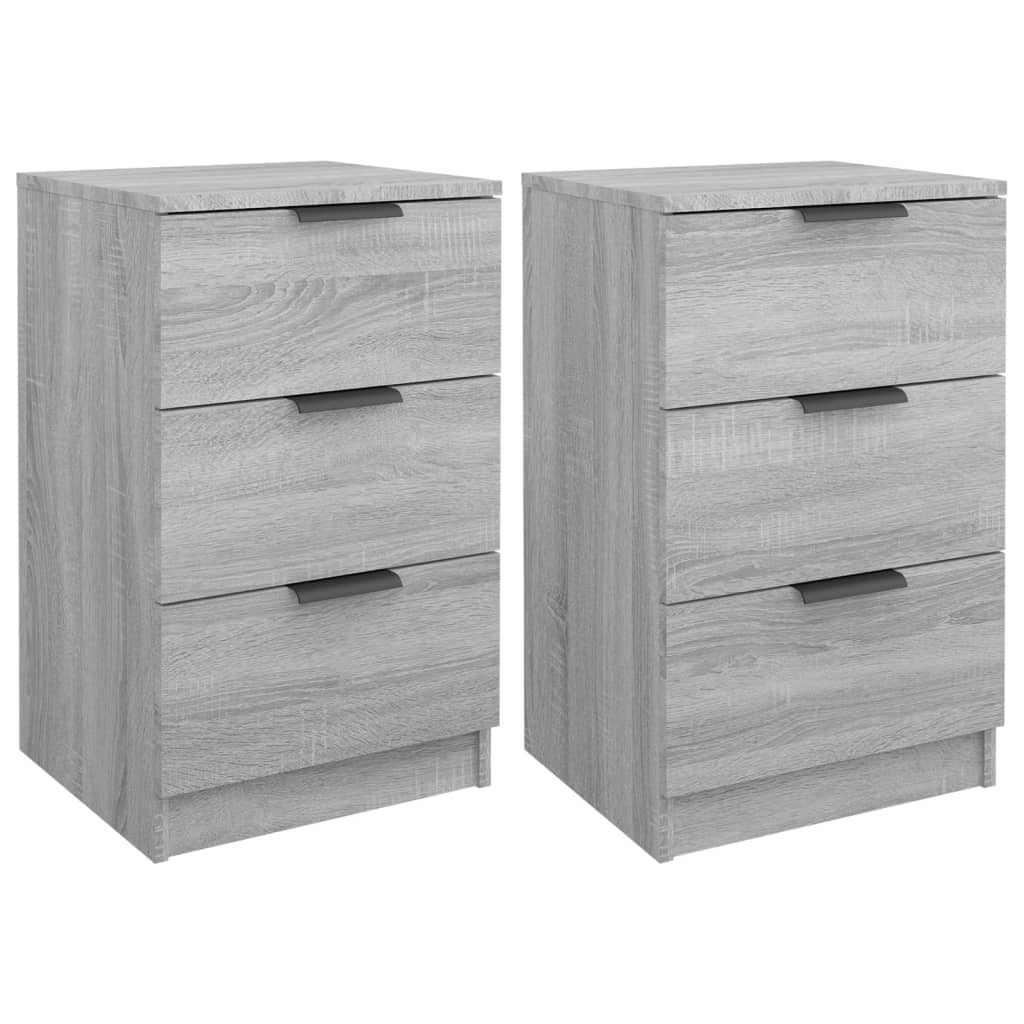 Nachtkastjes 2 St 40X36X65 Cm Grijs Sonoma Eikenkleurig