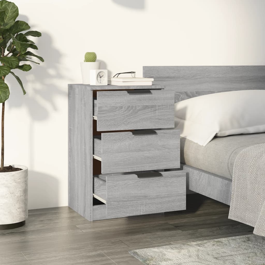 Nachtkastjes 2 St 40X36X65 Cm Grijs Sonoma Eikenkleurig