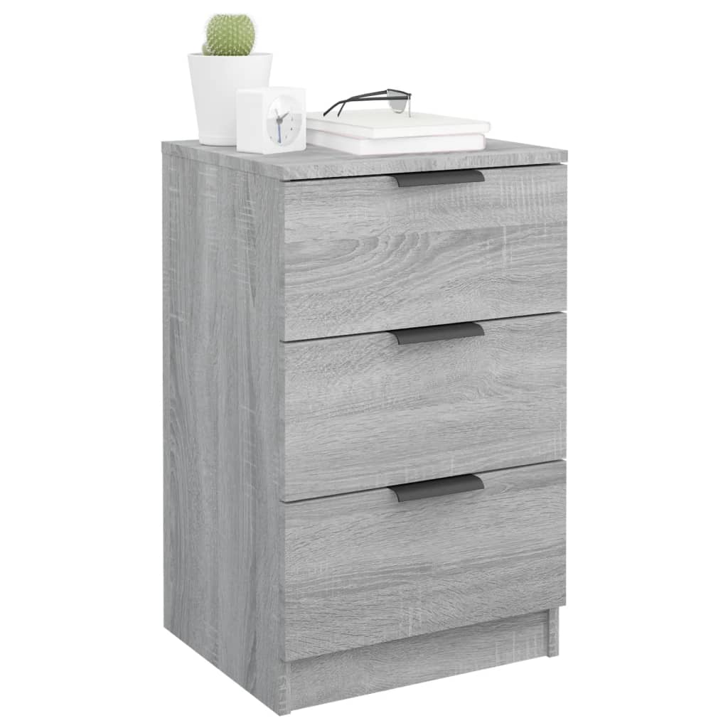 Nachtkastjes 2 St 40X36X65 Cm Grijs Sonoma Eikenkleurig
