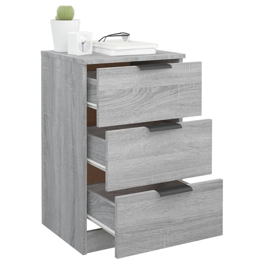 Nachtkastjes 2 St 40X36X65 Cm Grijs Sonoma Eikenkleurig