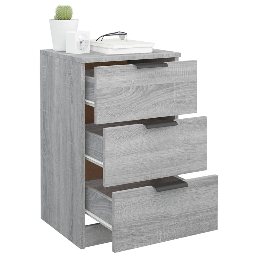 Nachtkastjes 2 St 40X36X65 Cm Grijs Sonoma Eikenkleurig