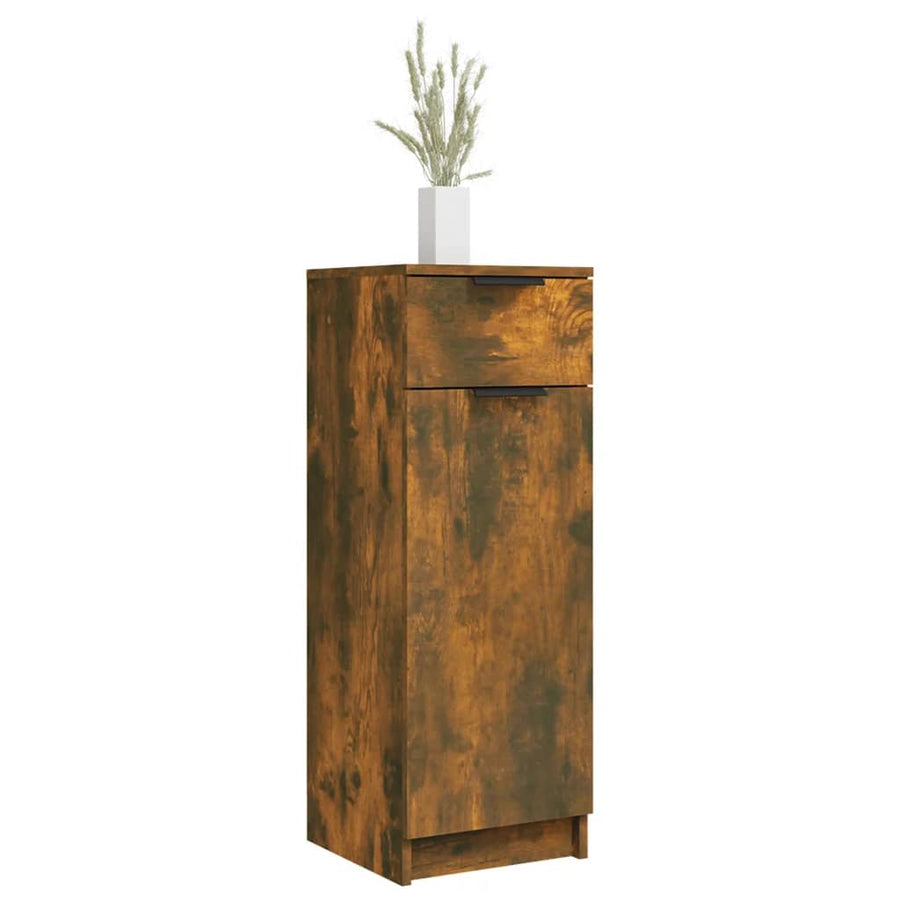 Badkamerkast 32X34X90 Cm Bewerkt Hout Gerookt Eikenkleurig
