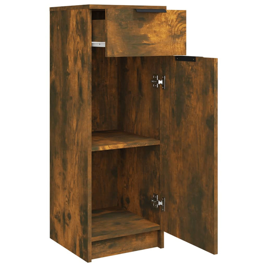 Badkamerkast 32X34X90 Cm Bewerkt Hout Gerookt Eikenkleurig