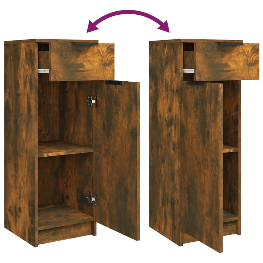 Badkamerkast 32X34X90 Cm Bewerkt Hout Gerookt Eikenkleurig