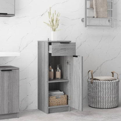 Badkamerkast 32X34X90 Cm Bewerkt Hout Grijs Sonoma Eikenkleurig