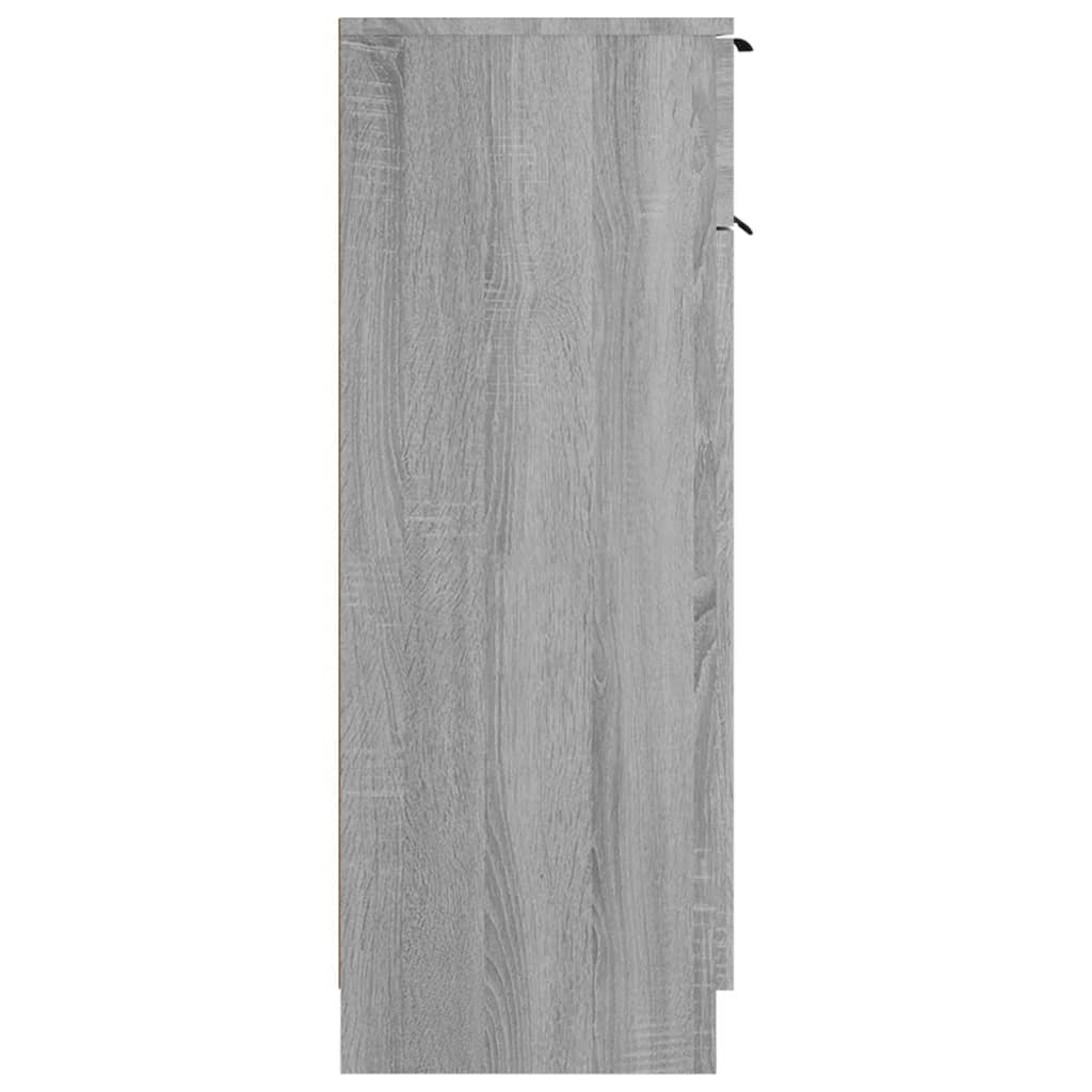 Badkamerkast 32X34X90 Cm Bewerkt Hout Grijs Sonoma Eikenkleurig