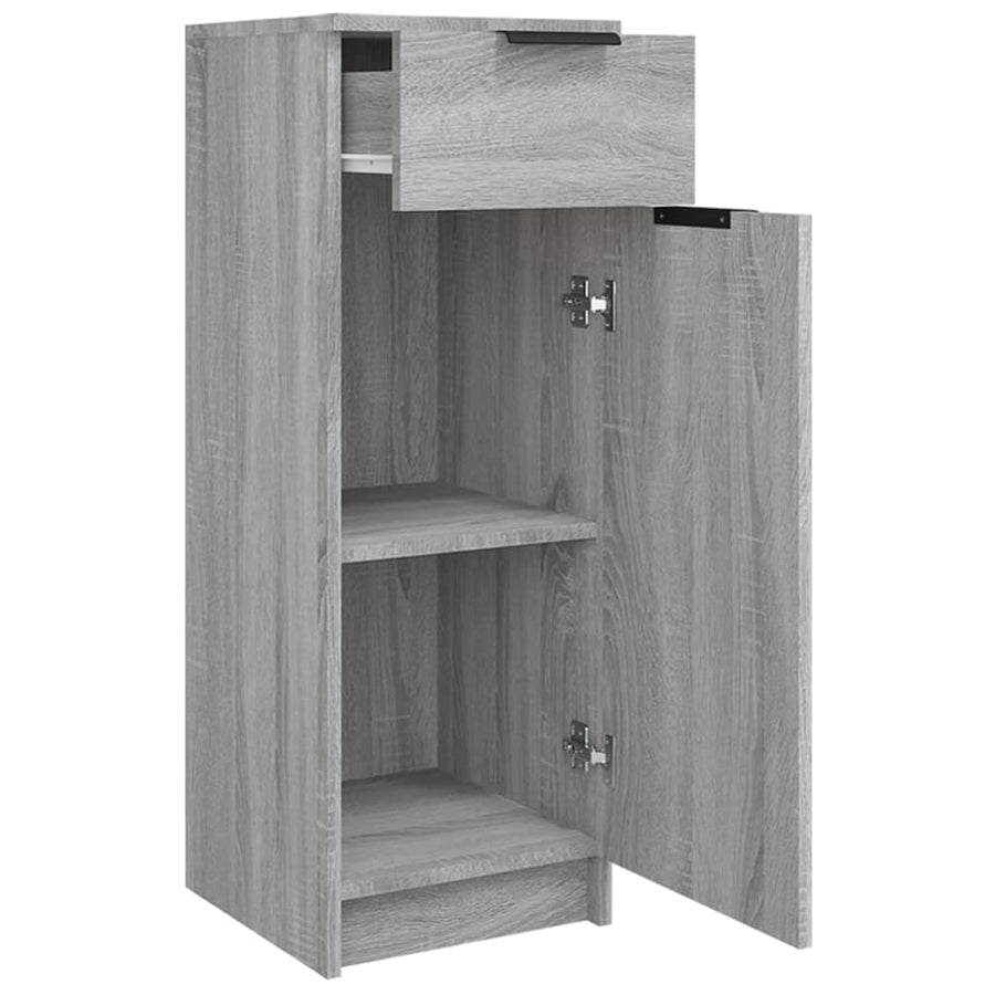 Badkamerkast 32X34X90 Cm Bewerkt Hout Grijs Sonoma Eikenkleurig