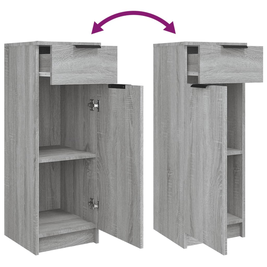Badkamerkast 32X34X90 Cm Bewerkt Hout Grijs Sonoma Eikenkleurig