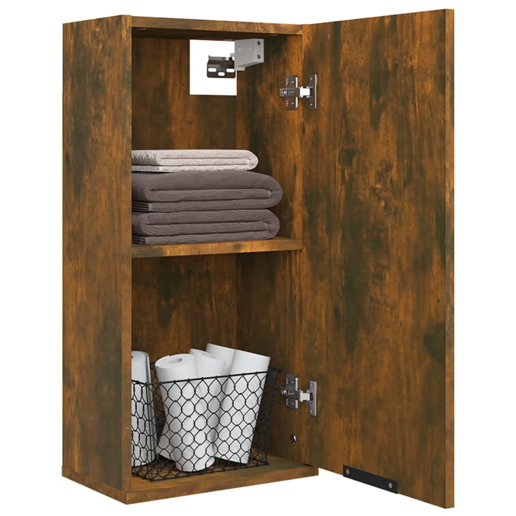 Badkamerkast Wandgemonteerd 32X20X67 Cm Gerookt Eiken