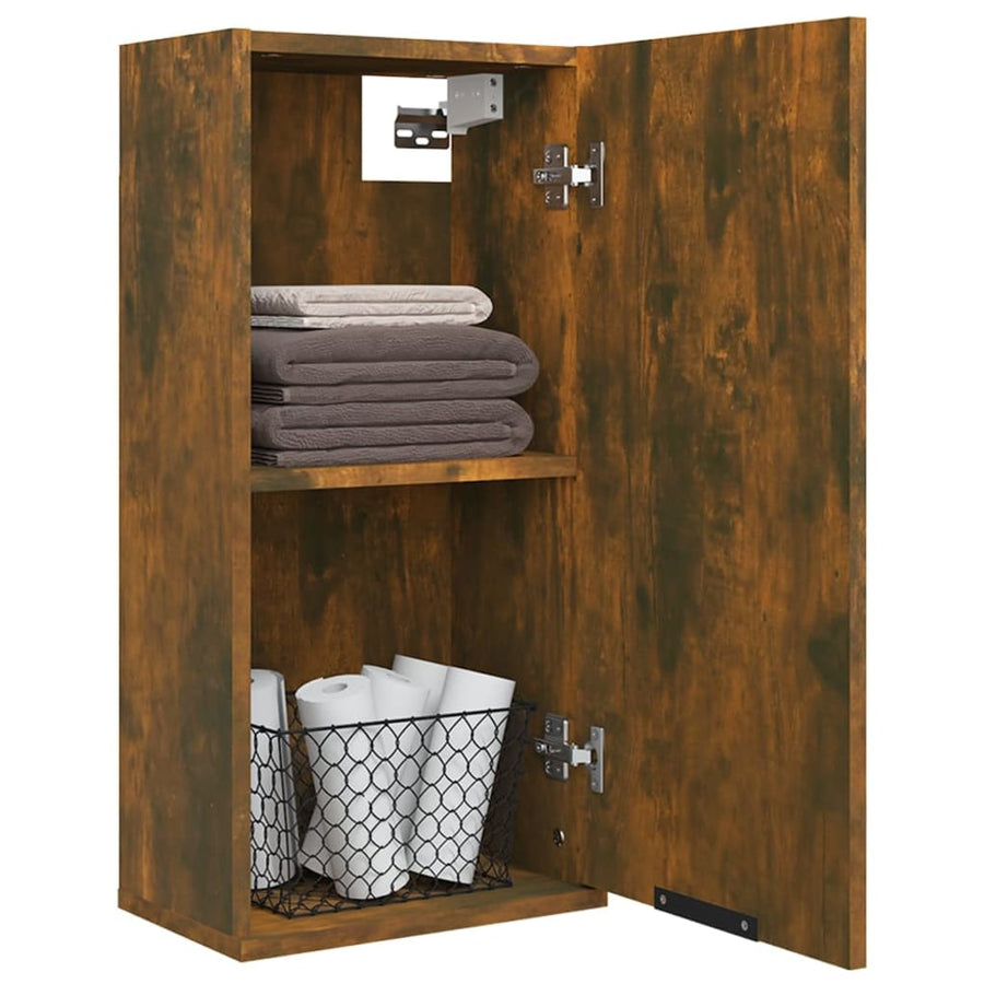 Badkamerkast Wandgemonteerd 32X20X67 Cm Gerookt Eiken