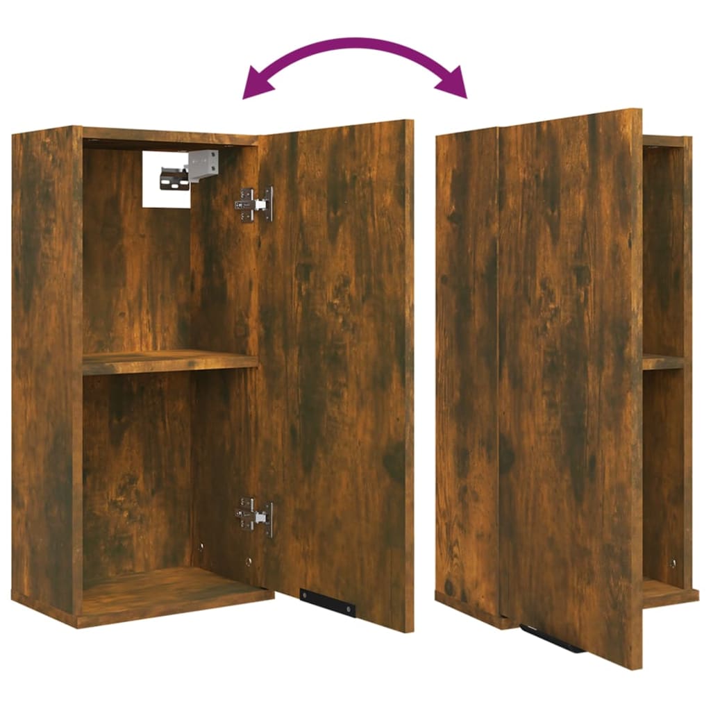 Badkamerkast Wandgemonteerd 32X20X67 Cm Gerookt Eiken